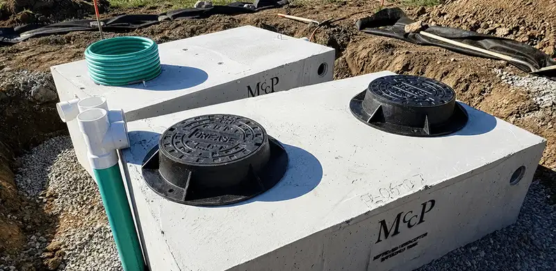 Grease trap installation unit set in place for drainage protection in Knoxville, TN