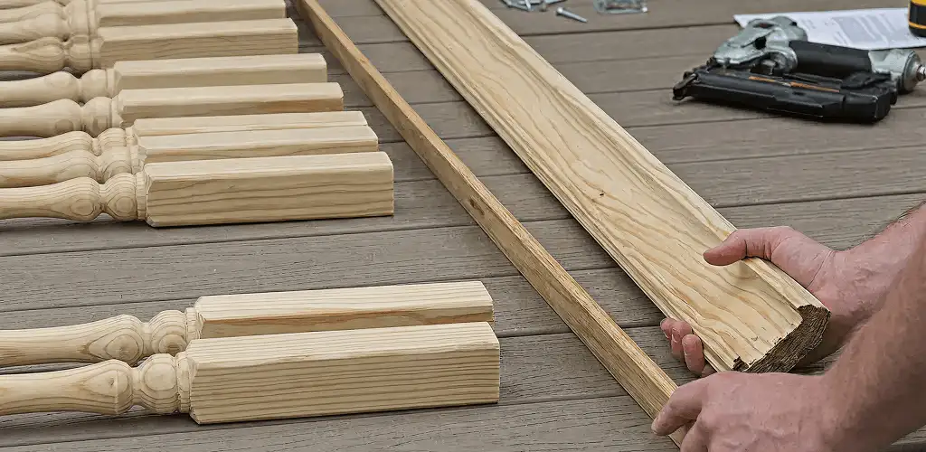 Handrail installation materials and wood components for stair rail work in Knoxville, TN