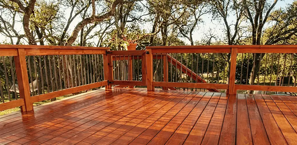 Deck sealing results with a freshly sealed wood deck in Knoxville, TN